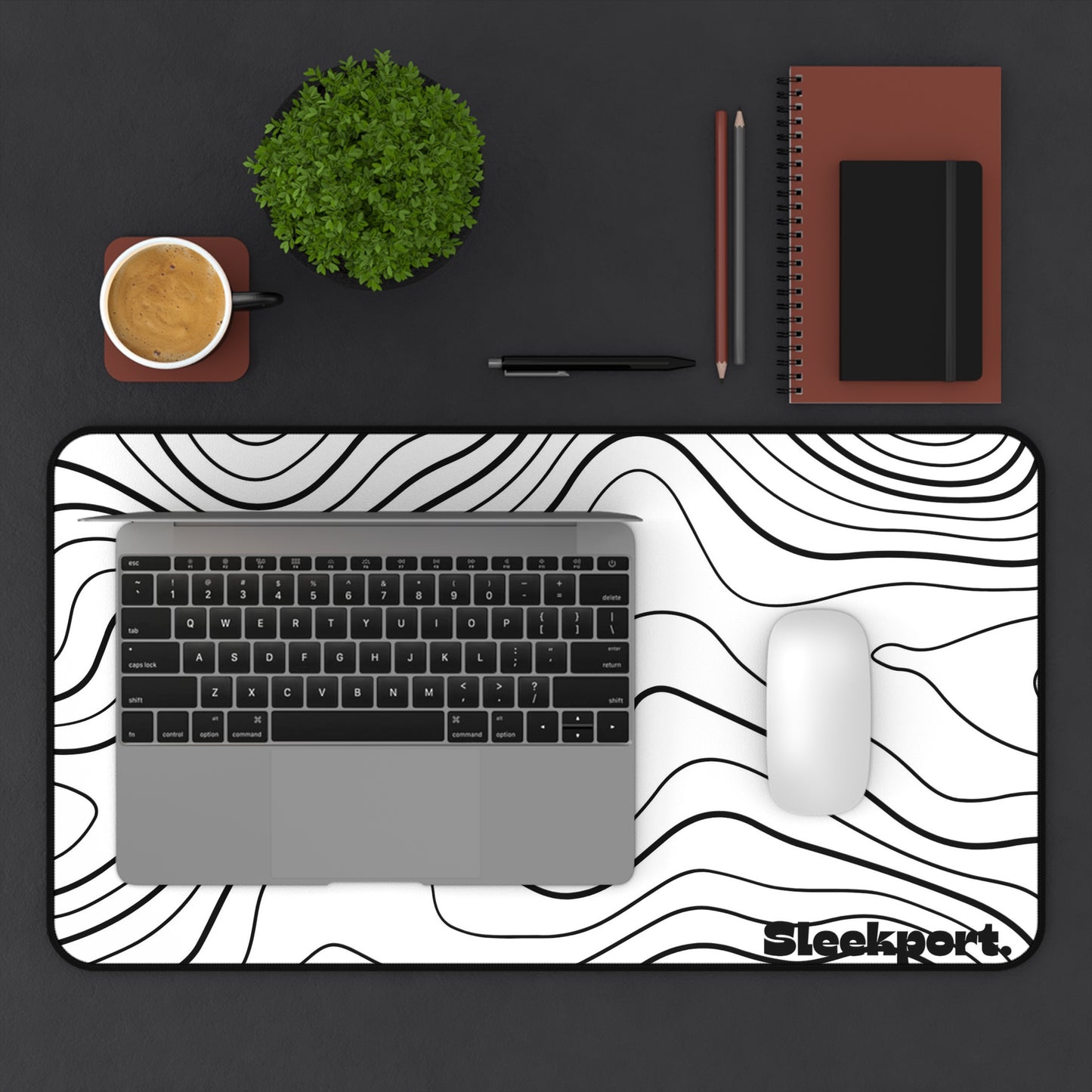 White with black stripes mousepad
