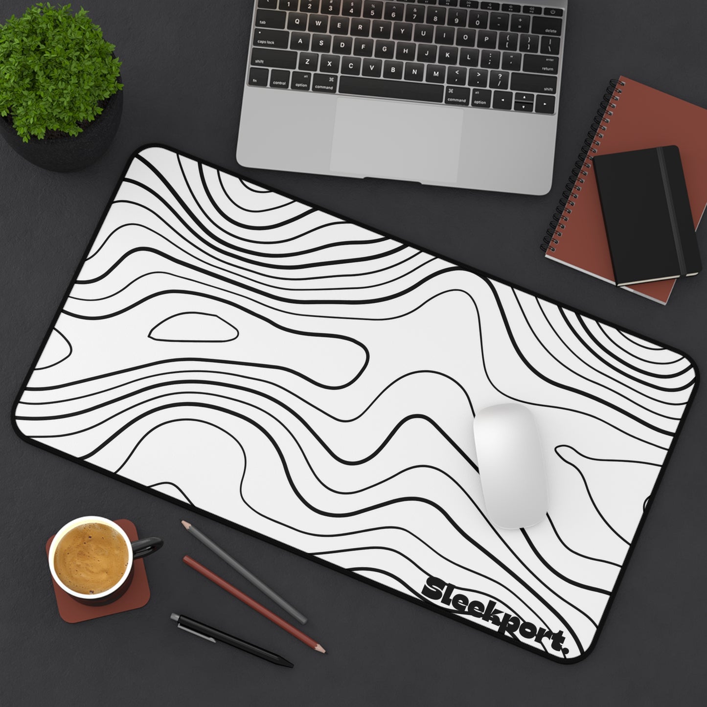 White with black stripes mousepad